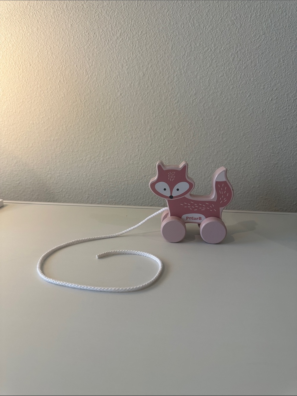 Pink Fox Pull Toy